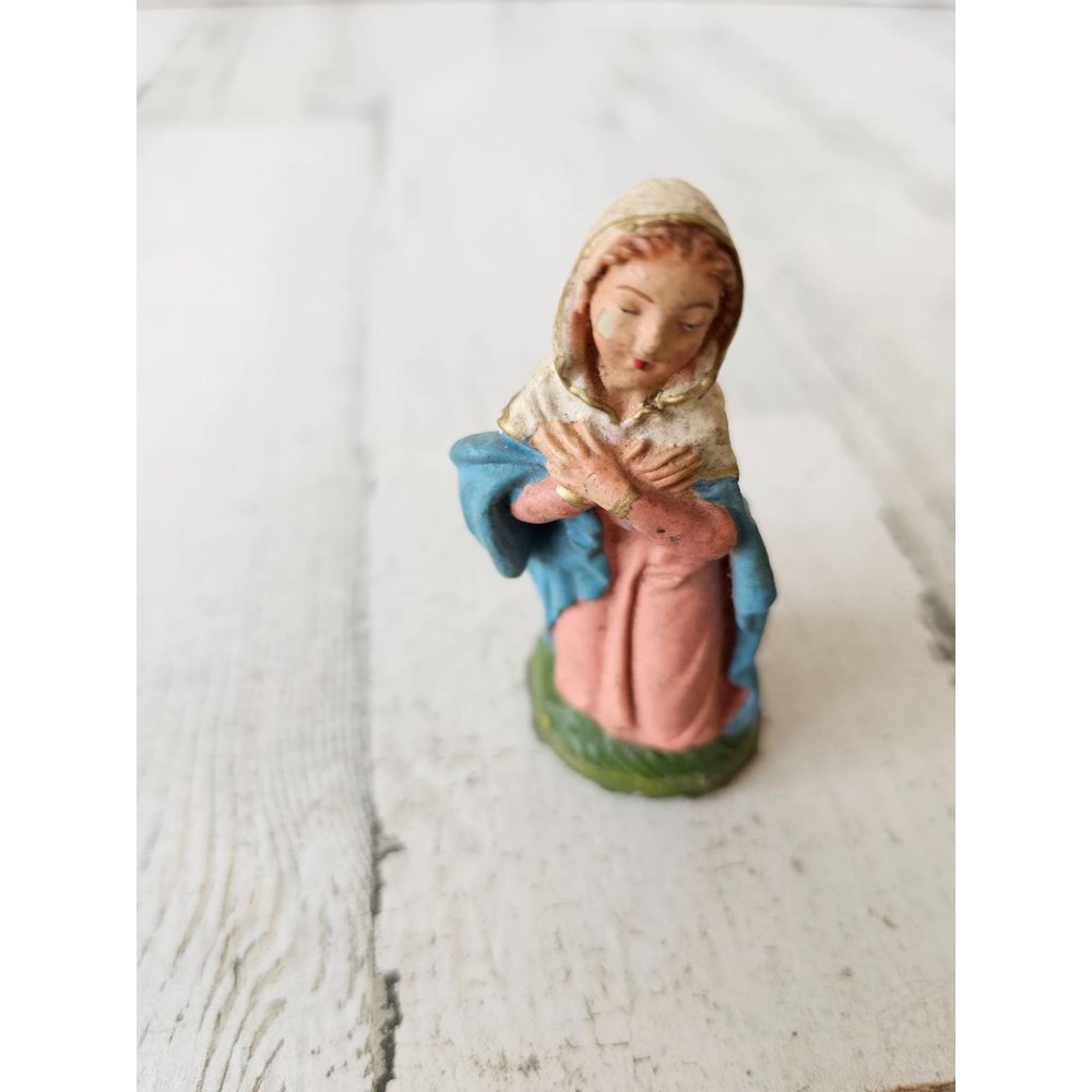Vintage Italy Mary Nativity Italian fontanini village Xmas decor religious